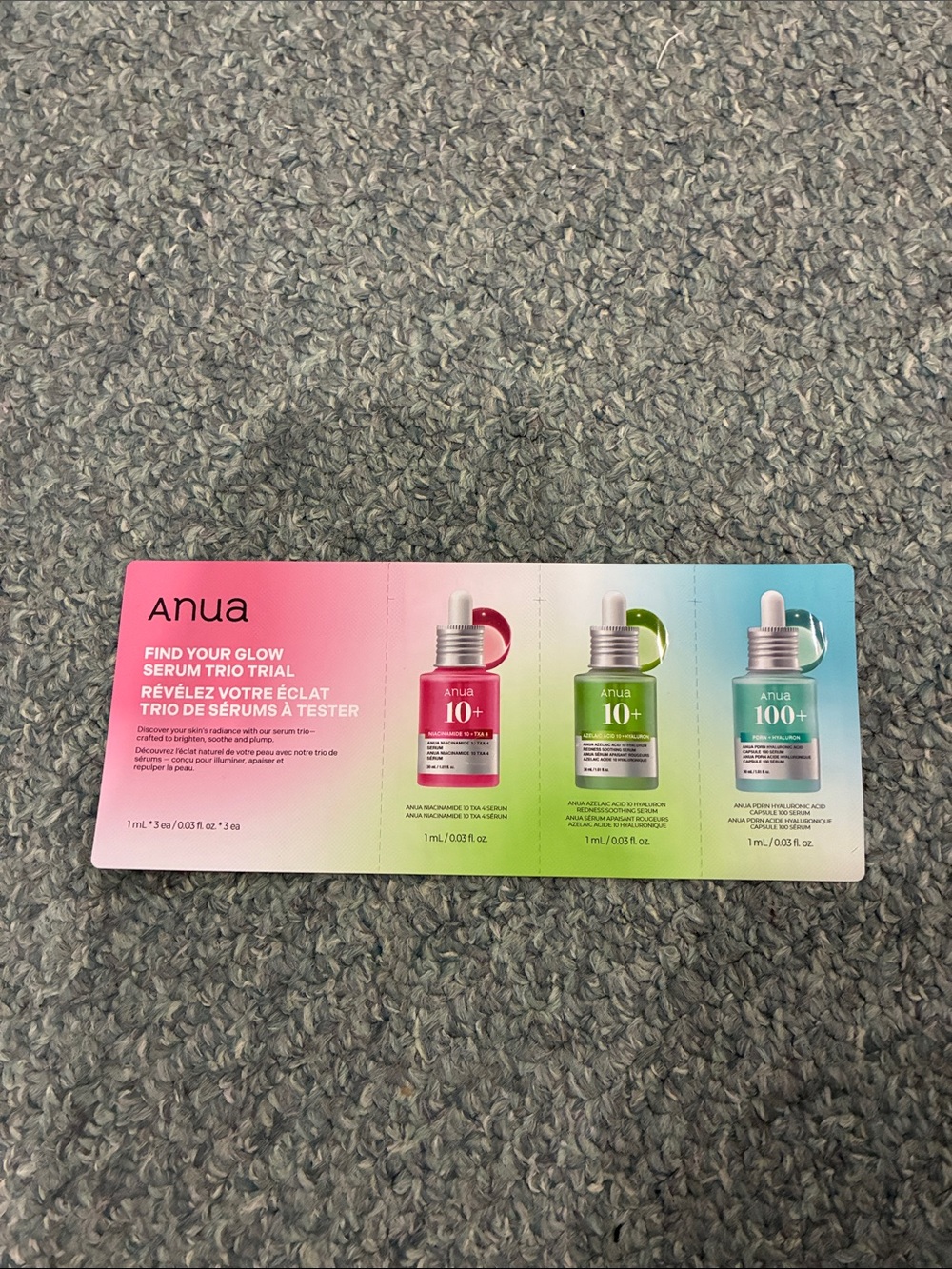 Anua Find Your Glow Serum Trio Trial - Pink, Green, Teal